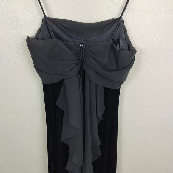 Vintage‎ Y2K Betsey & Adam Gown Womens 8 Black Velvet Mesh Tie Back Cami Straps - Picture 6 of 10